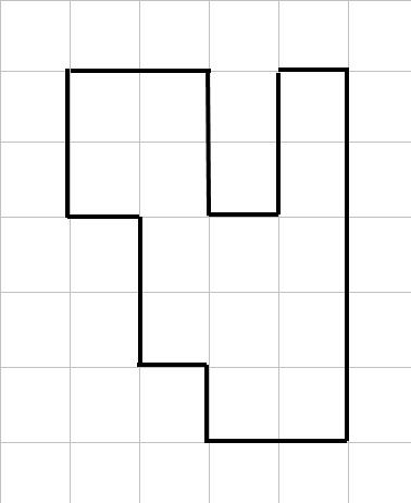 قدر مساحة الشكل أدناه، إذا كان كل مربع يمثل سنتمتر مربع